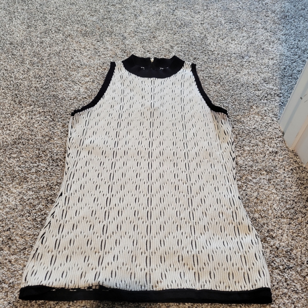 Black and White Sleeveless Top